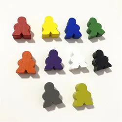 Piezas de ajedrez humanoide de madera, accesorios para juegos de mesa Meeples, 20x23x10mm, tamaño grande, 10 piezas, 20x23x10mm