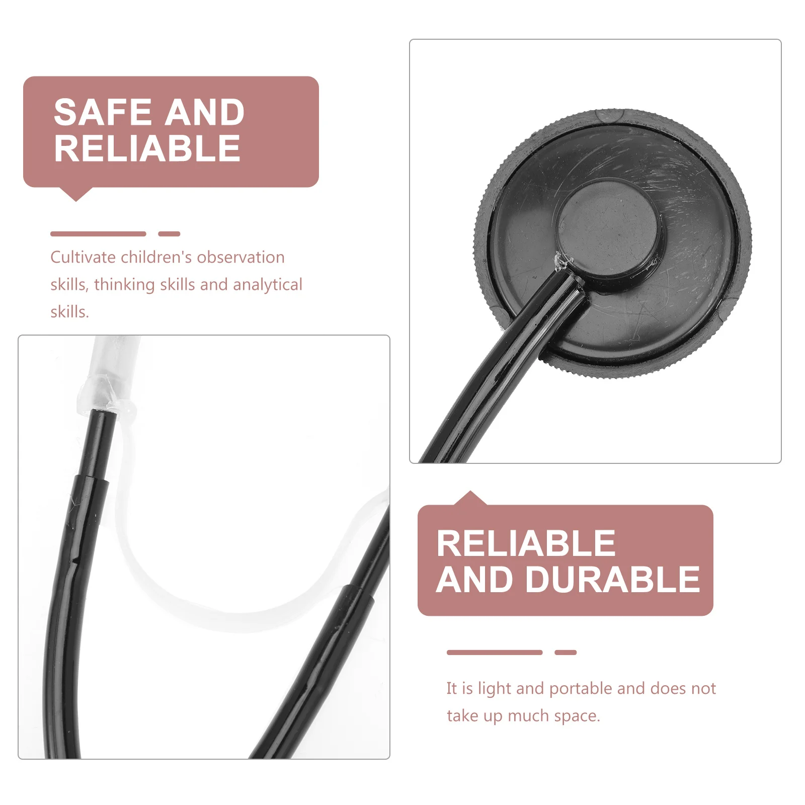 4 pçs estetoscópio simulação plástico role play médico kit para crianças decoração de halloween aprendizagem adereços médicos exame batimento cardíaco