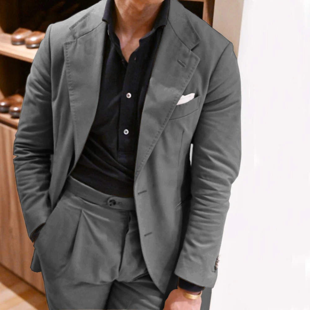 Single-breasted Luxury Suits for Men Lapel Full Casual Men's Suit Blazers Customizable Elegant Social Modern Fashion Blazer