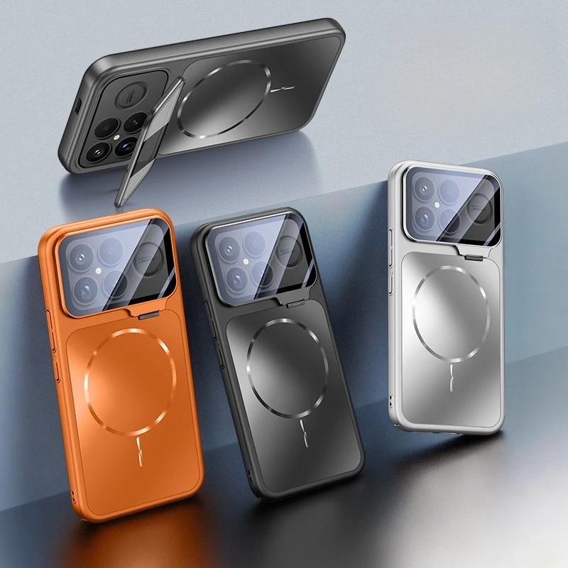 Camera Lens Protection Bracket Case For POCO F8 Ultra Magsafe Wireless Charge Shockproof Hard PC Cover Bumper For POCO F8 Pro