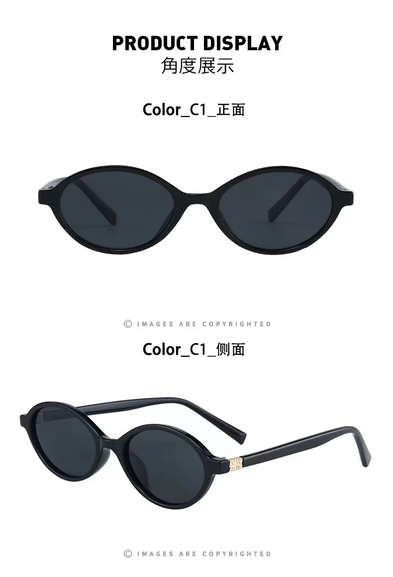 Neue Vintage Ovale Sonnenbrille für Damen und Herren Marken-Ellipsen-Sonnenbrille Ovale Brillen für Männer und Frauen – Detail 10