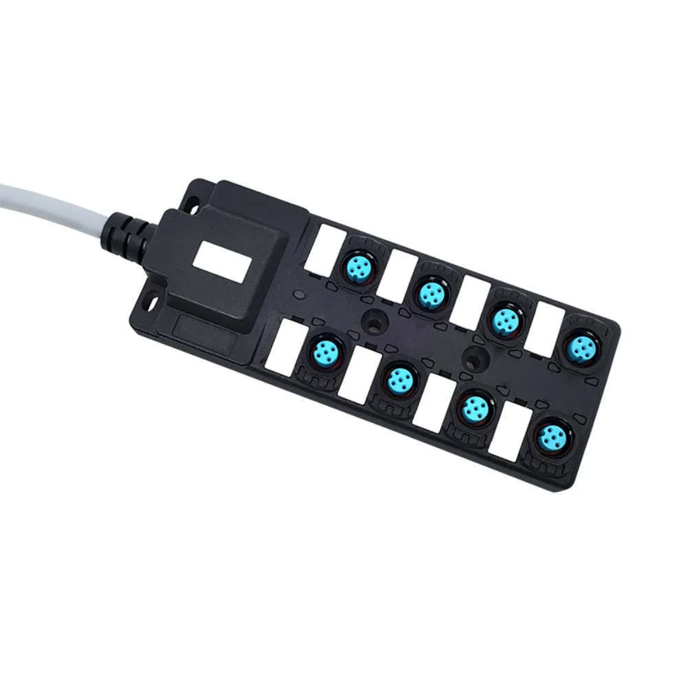Sensor Distribution Juction Boxes M12 NPN Dual Channel PUR 8 Port 3 M Cable Compact Distribute Distribution Junction Box
