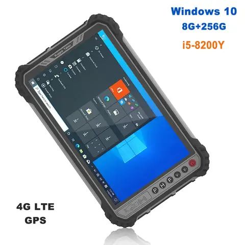 8 Inch Tablet 8GB RAM 512GB ROM Windows 10 Pro Waterproof Rugged Intel Core i5-8200Y Industrial RJ45 4G LTE WIFI GPS BT