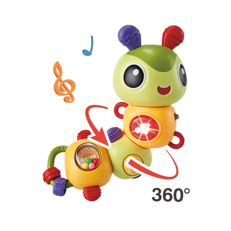 Children's Puzzle Early Childhood Toys 0-3 Year Olds Baby Fun Cute Twisted Caterpillar With Music Lights Spinning Music Toys