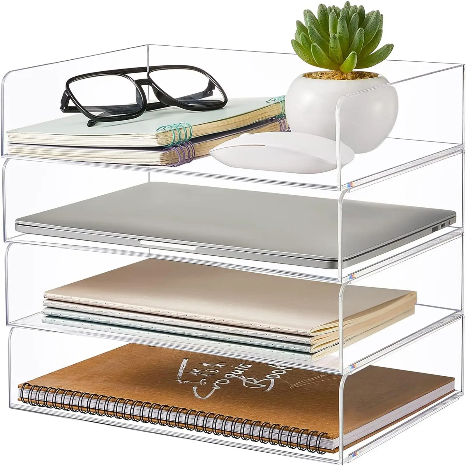 Schreibtisch-Organizer, stapelbar, für Schreibtisch, Papier, Briefablage, Organizer, Büro, Schreibtisch, Aktenpapierhalter, Buchaufbewahrung, Organisation, Rack