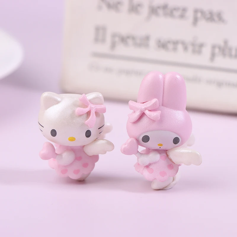 

Фигурки Sanrio, розовое сердце для девочки, ангел, мелодия, Каруми, фигурки «сделай сам», украшения для торта ручной работы, фигурки