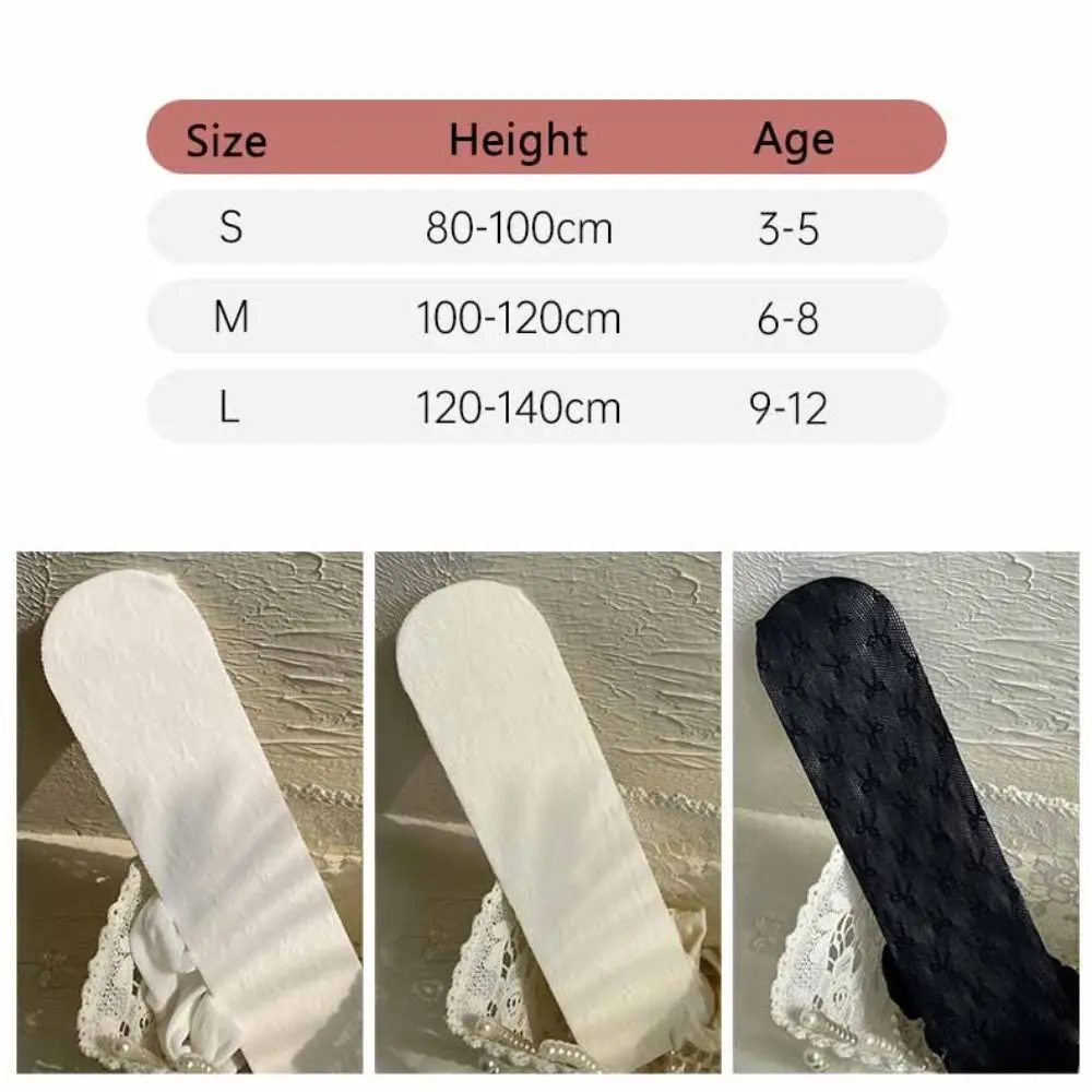 الأبيض الأميرة جوارب الدانتيل القوس الأطفال جوارب طويلة لينة الصيف شبكة طماق رقيقة #5