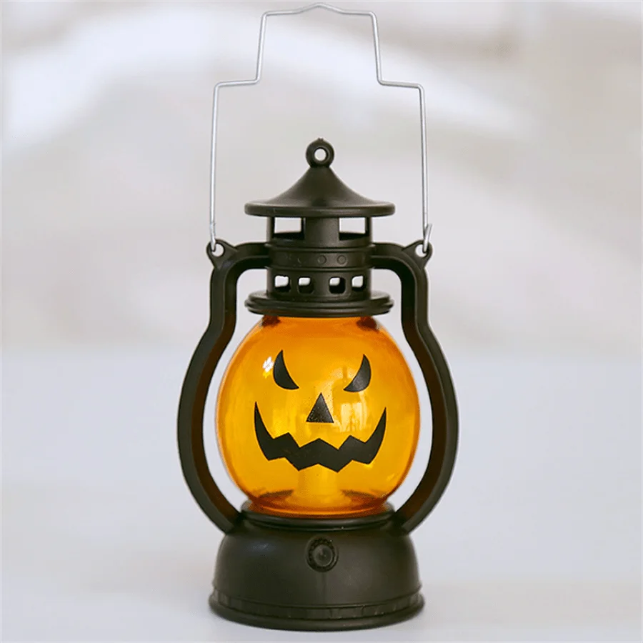 1PC Halloween Oil Lamp Handheld Pumpkin Light Skull Decor Pony Lantern Bar Party Decoration - view 2