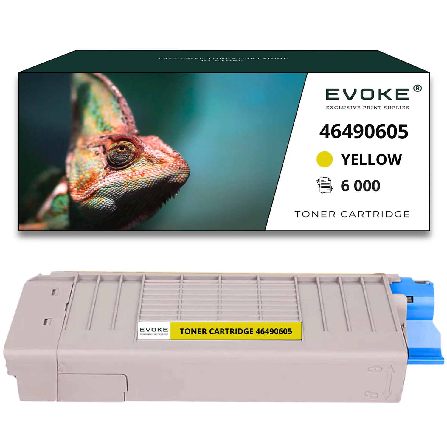 Evoke compatibele toner voor Oki 46490605 C532 Geel 6000 pagina's C532 Dn C542 Dn Mc 563 Dn Mc 573 Dn