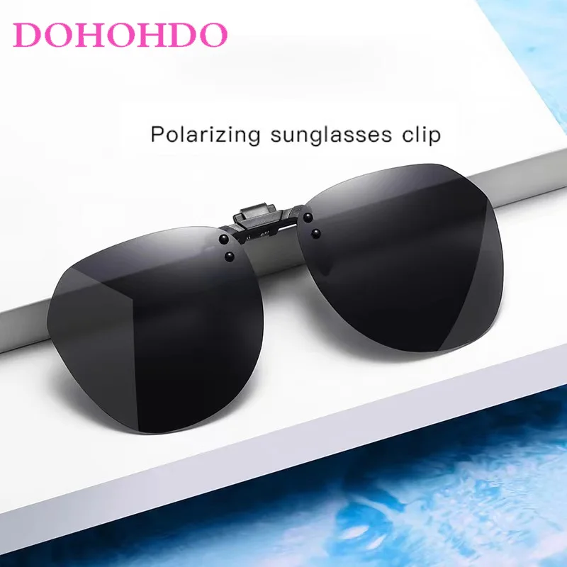 DOHOHDO – lunettes de soleil polarisantes à clipser pour hommes et femmes, protection UV400, lunettes polarisées vintage, lunettes de conduite pour vision nocturne