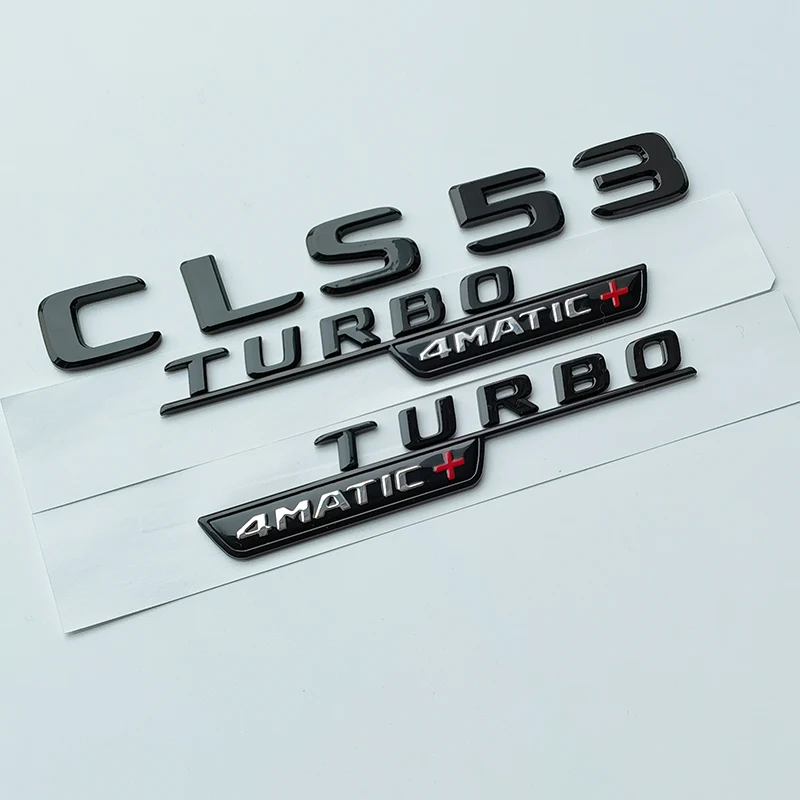 2017 Flat Letters CLS53 CLS63s CLS65 Turbo 4matic+ S Badge Car Emblem for C257 Fender Trunk Nameplate Logo Sticker Chrome Black
