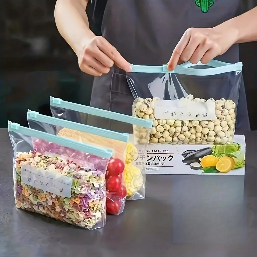 60 Piece Reusable Airtight Food Storage Bag Set