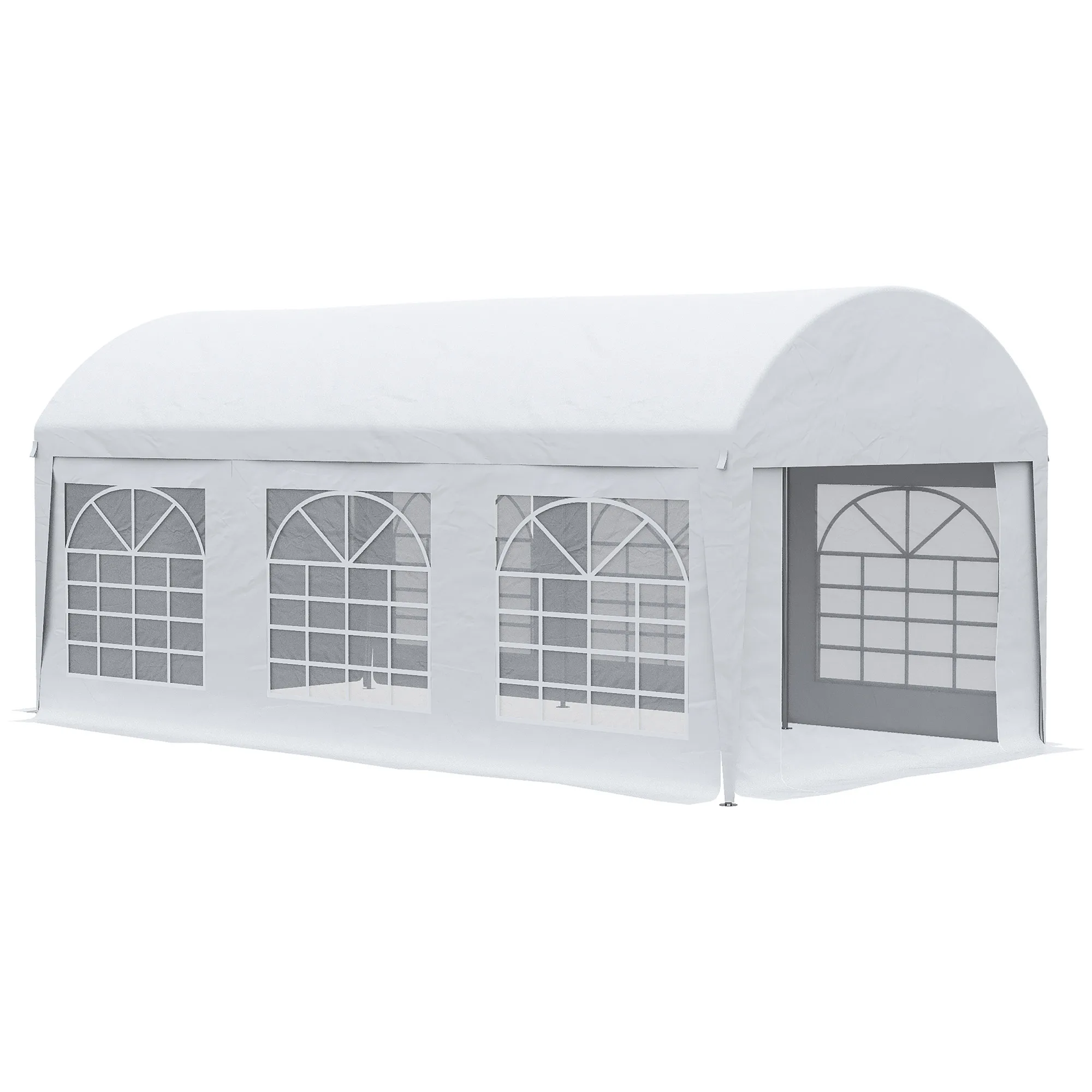 Utsunny garden tent 6x3 m wedding party tent gazebo with removable side walls door with zippers and 6 windows UV protection