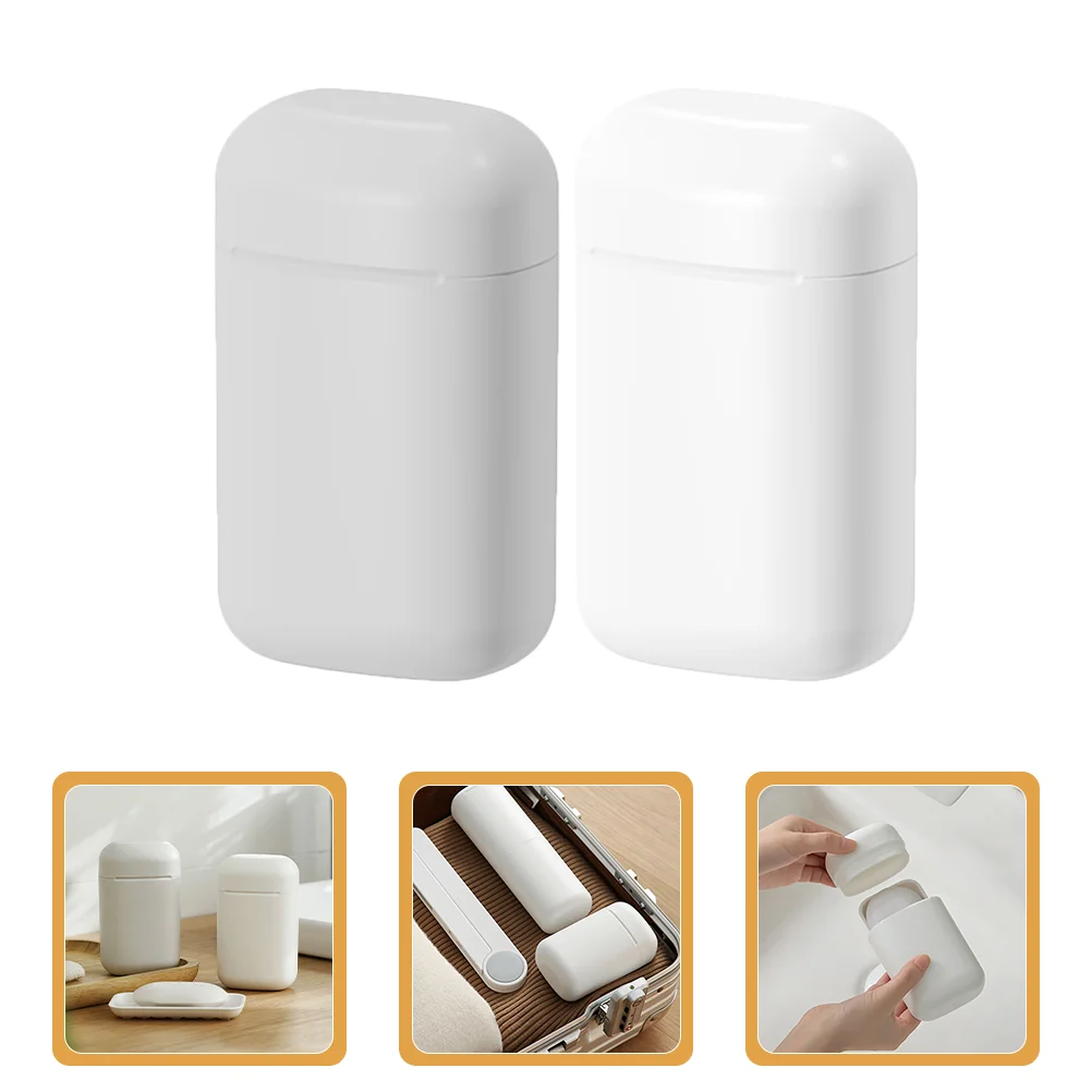 2 Pcs Soap Travel Case Box Container Holder Toilet Household Portable Bathroom Dishes