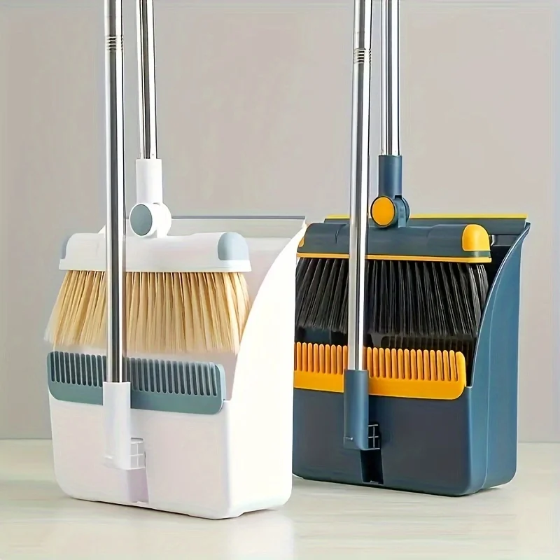 Household broom and dustpan set Durable brooms and long-handled dustpans Creative dustpans with comb teeth Cleaning supplies