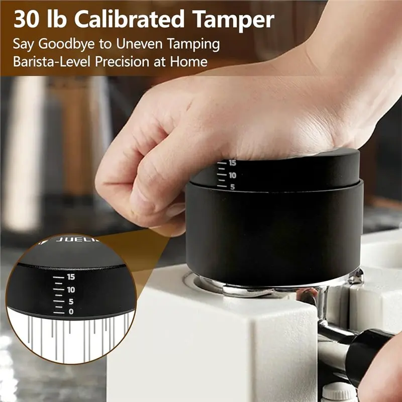 ABZA-Coffee Distributor With WDT Tool And Tamper Espresso Distribution Constant-Pressure Coffee Dispenser With Scale 51MM