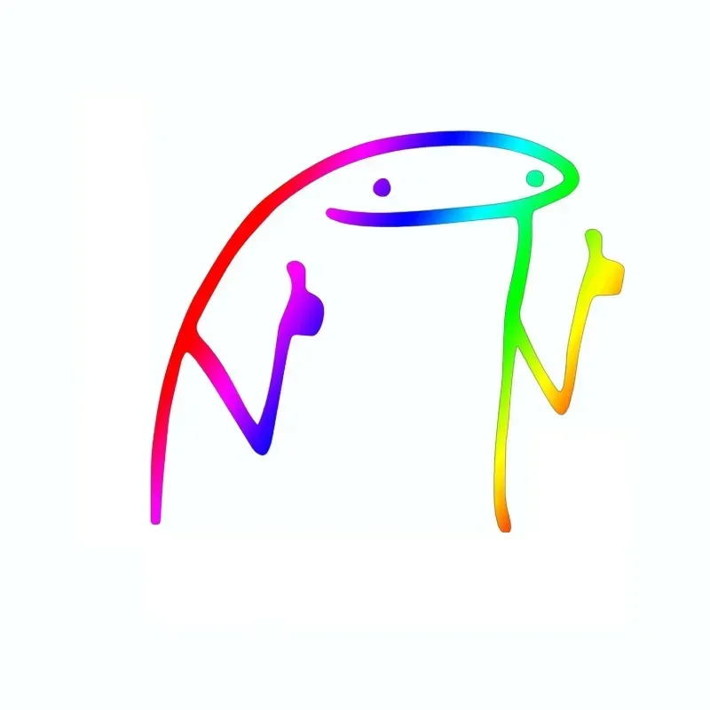 

Reflective Car Stickers Cartoon Characters Thumb up Design Line Pull Glass Decals for Vehicle Decoration