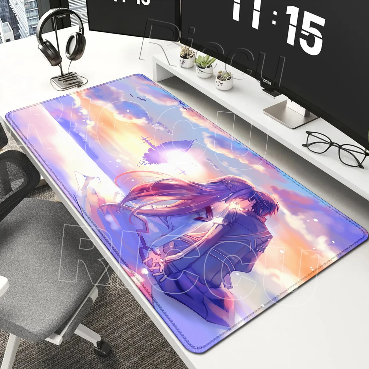 Large Rubber Desk Mats Anime S-Sword Art O-Online Carpet PC Office Accessories Rugs Washable Thickened Non-slip Base Pretty Mats