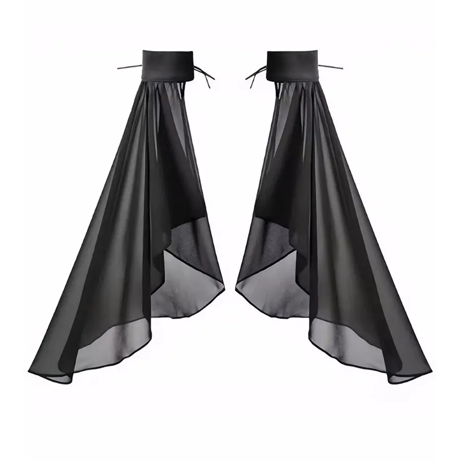 Mingli Tengda White Chiffon Sleeves Bride Gloves Wedding Covered Arm Accessories Bridal Glove Exaggerate Women Flare Sleeve