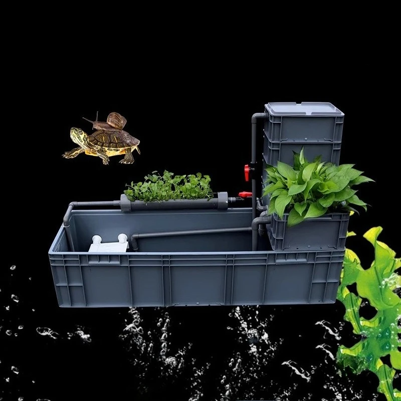 ate Turtle Terrariums Fliter Cultivation Turnover Box Multifunctional Large Space Fliter Box Turtle Fish Ecological Tank