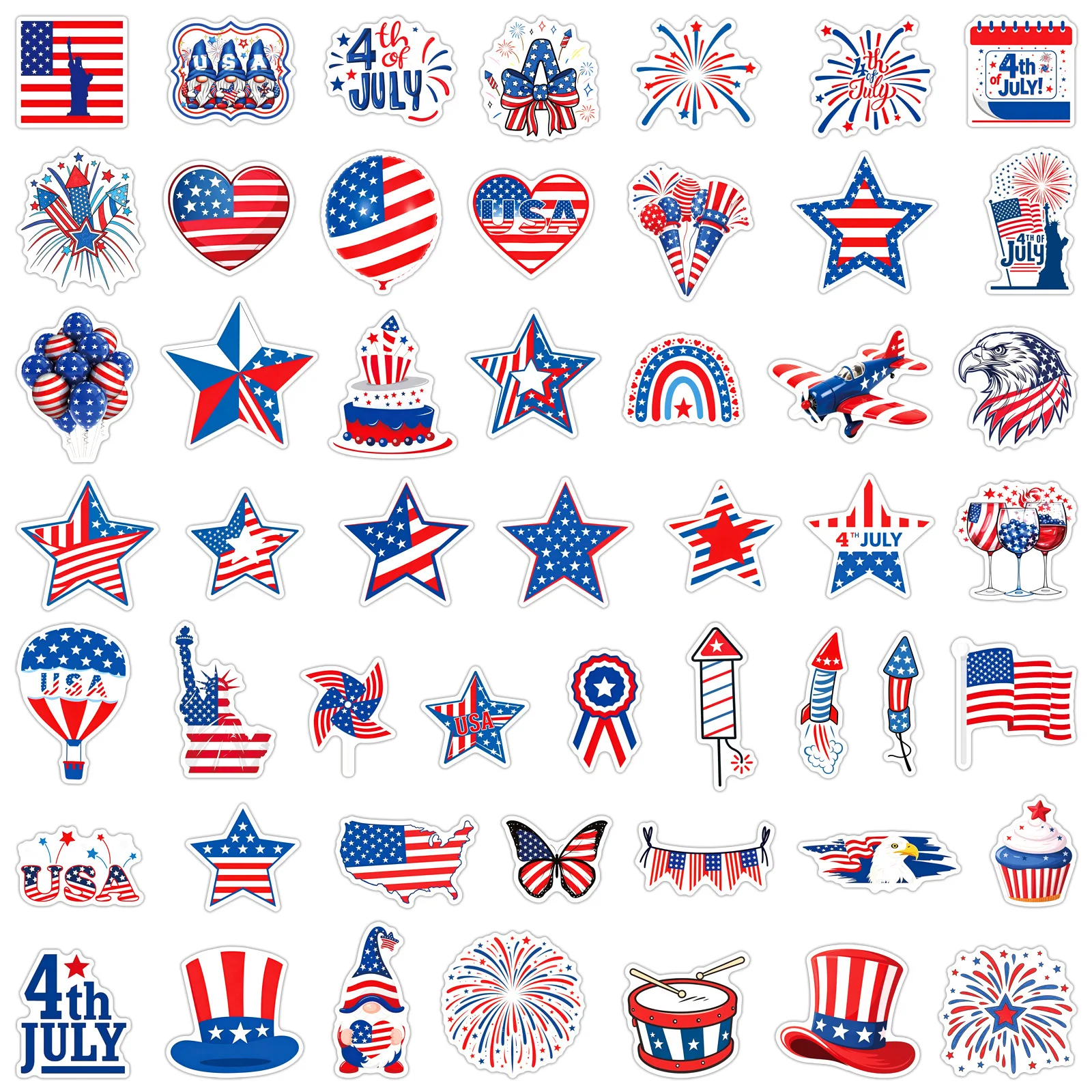 50Pcs Independence Day Flag Faith Sticker Decals Luggage Travel Backpack Skateboard Phone Laptop USA Election Sticker - view 6