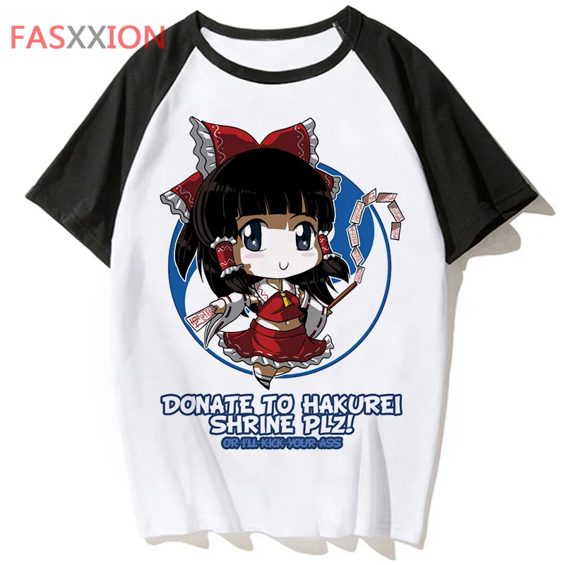 Camiseta de touhou project Reimu Hakurei para hombre, ropa de calle divertida, camiseta de hip hop harajuku