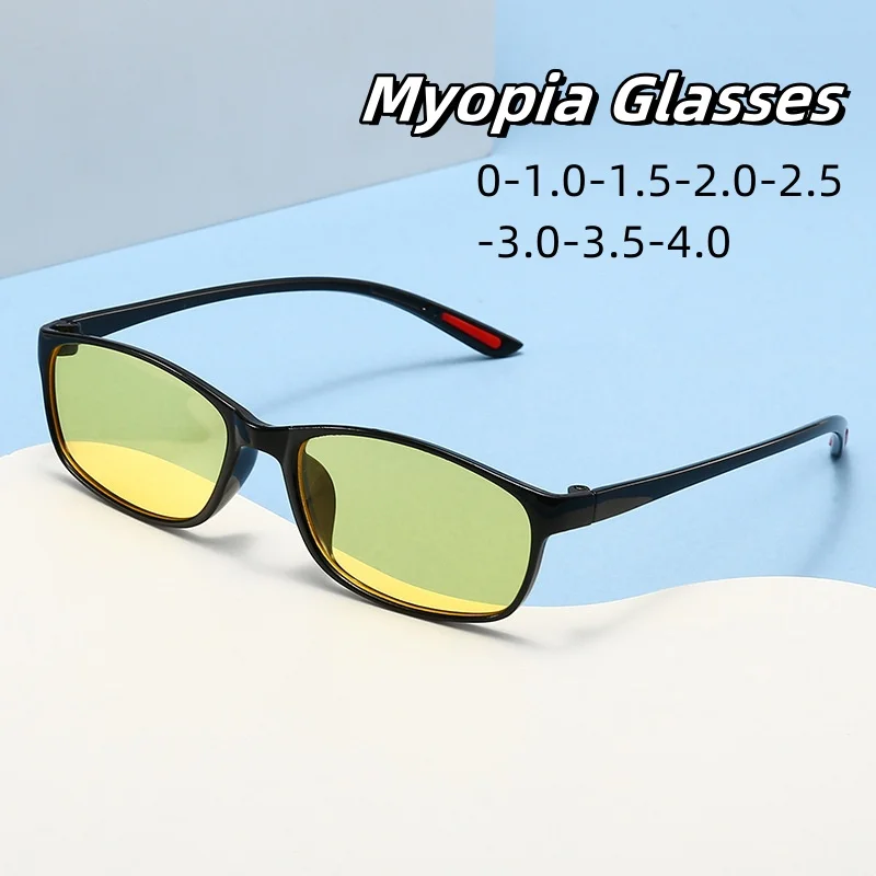 Men Luxury Design Square Myopia Glasses Male Driving Fishing Eye Protection Near Sight Eyewear Ultra Light Nigh Vision Goggle