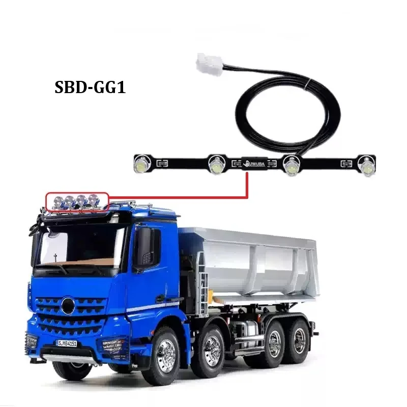 RC 1/14 LED-Dachscheinwerfer für Tamiya Hydraulikbagger, Lader, Muldenkipper, SCANIA, MAN, VOLVO Anhänger, Kipper, DIY-Teile – Detail 1