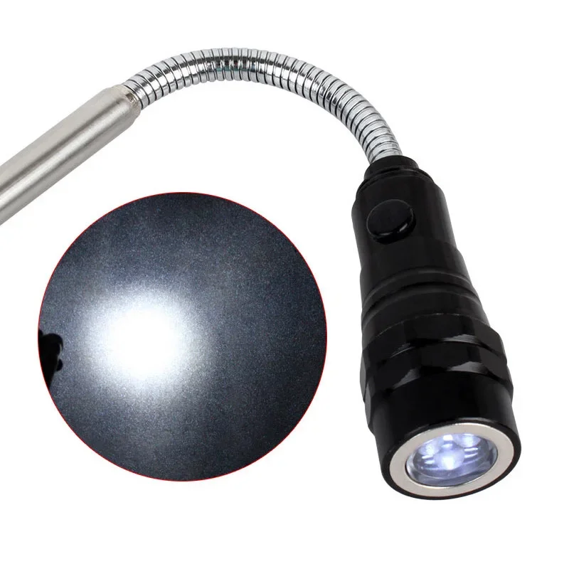 360 derece esnek LED el feneri manyetize kafa teleskopik 3 LED Torch fener manyetik toplama aracı lamba ışığı