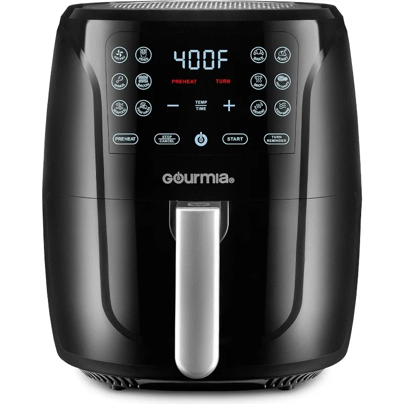 

Air Fryer Oven Digital Display 6 Quart Large AirFryer Cooker 12 1-Touch Cooking Presets,1500w Power, Stainless Steel