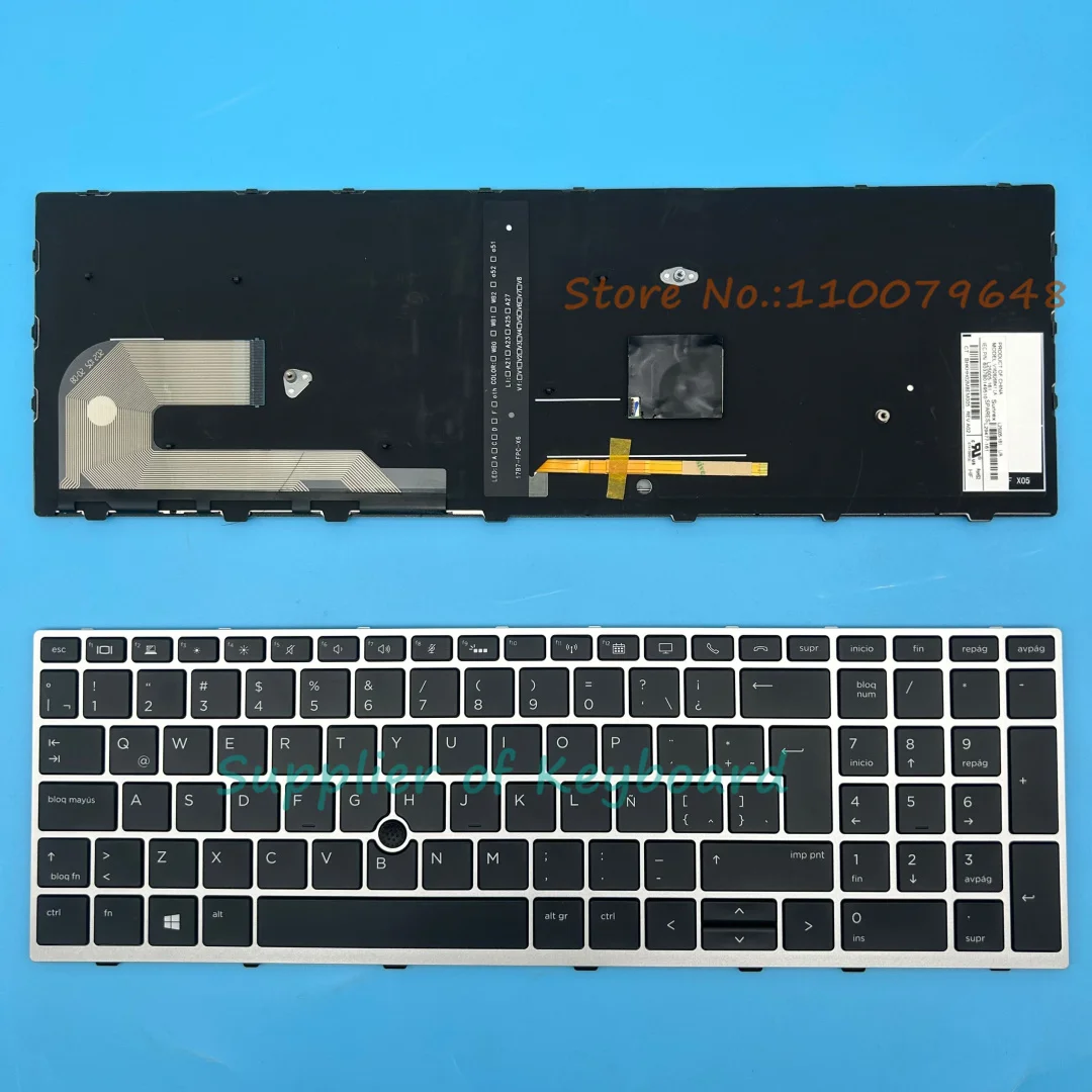 

НОВАЯ английская/латиноамериканская испанская клавиатура для ноутбука HP Elitebook 750 G5, 755 G5, 850 G5, 855 G5, черная