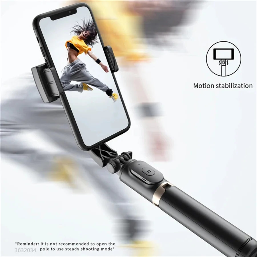 2025 NEW Gimbal Stabilizer Selfie Stick Foldable Wireless Tripod with Bluetooth Shutter Monopod for IOS Android