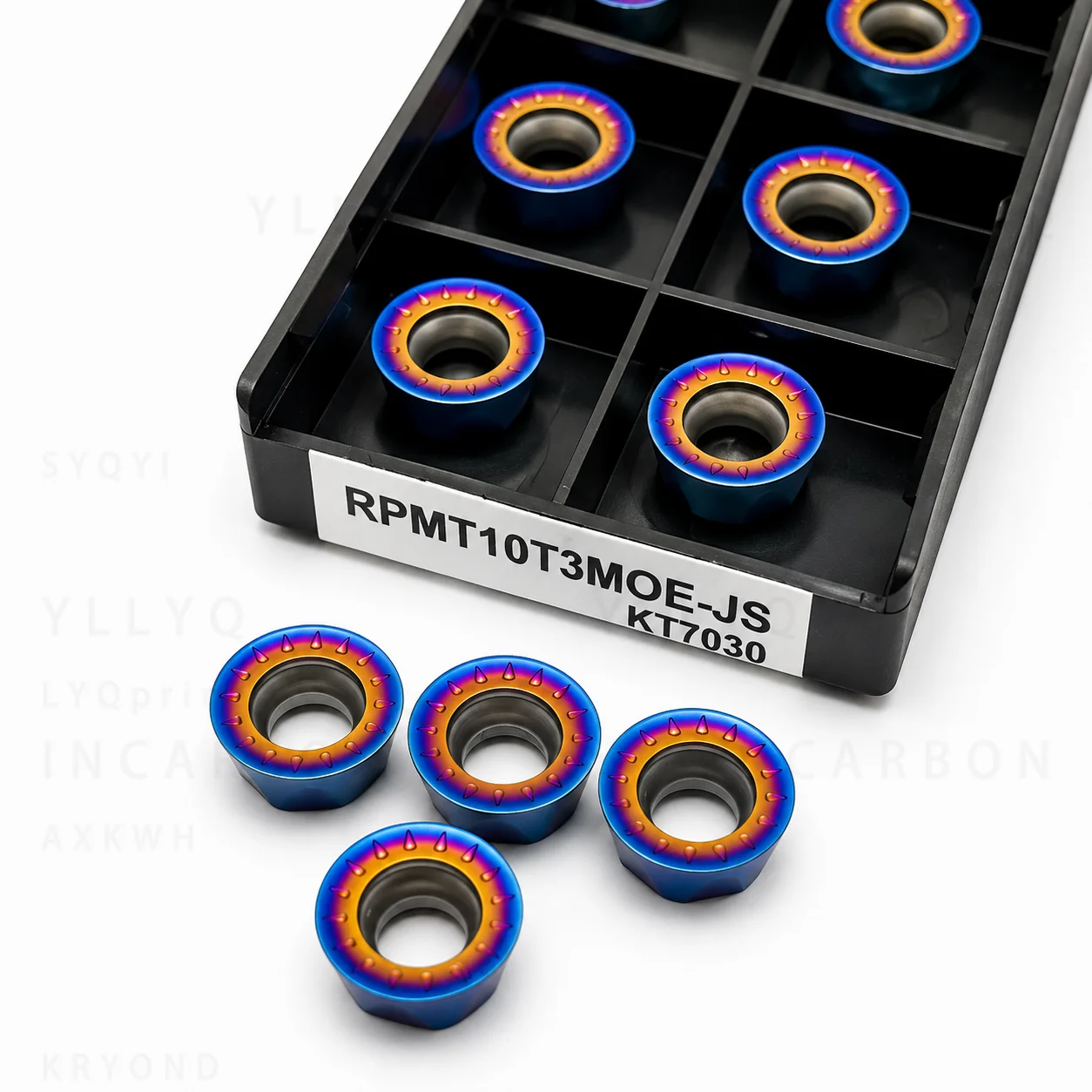 RPMT10T3MOE-JS KT7030 Colorful Carbide Inserts High Hardness RPMT10T3 for CNC Lathe Turning Milling Cutter Tools view 3