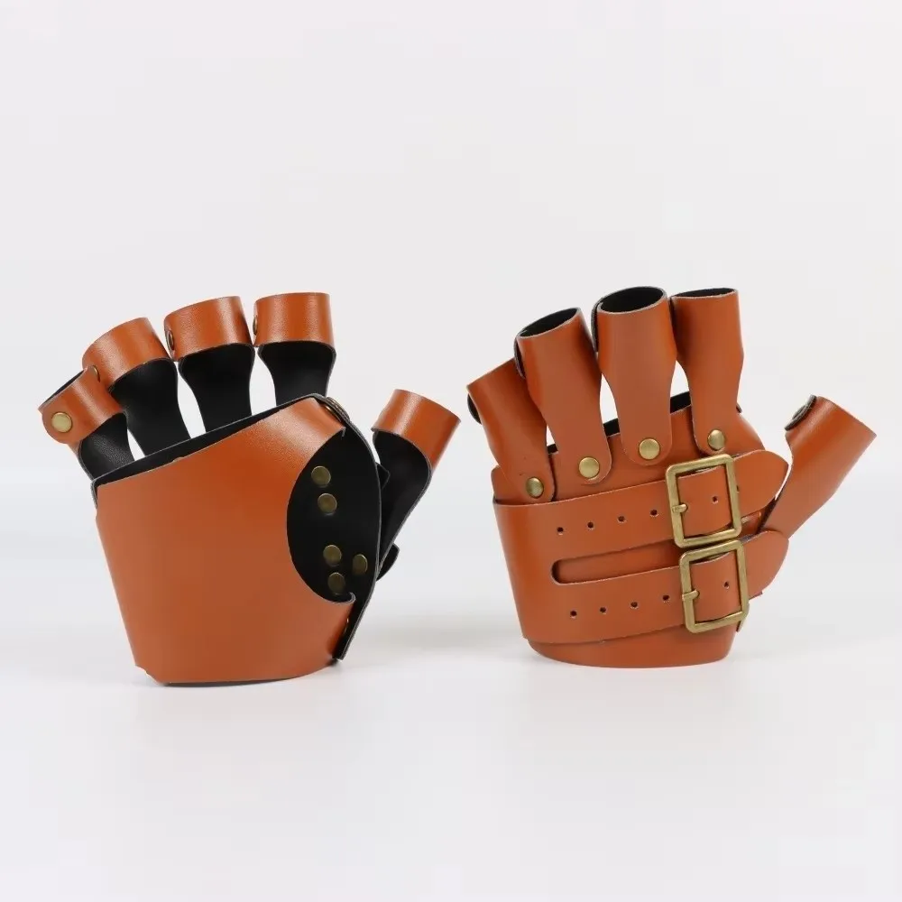 PU Leather Faux Leather Gloves Medieval Style Pirate Theme Steampunk Gloves Wristband Design Cosplay Gloves Cosplay Events