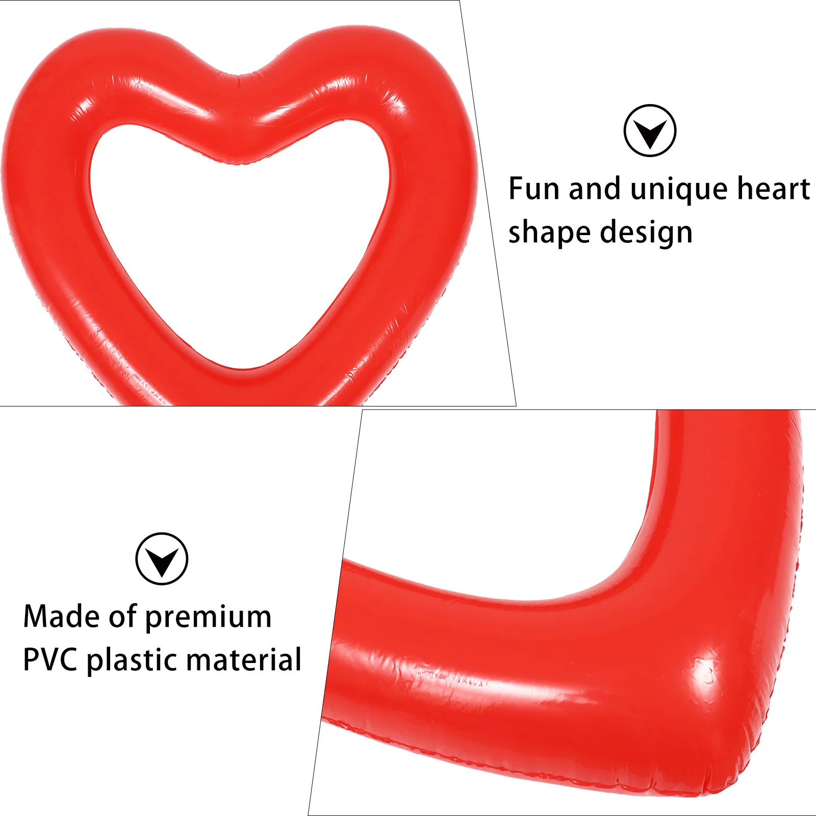 Heart Shaped Swim Ring Inflatable PVC Floating Ring Ideal for Beach Pool Swim Supplies Summer Summer Swimming Pool Toy