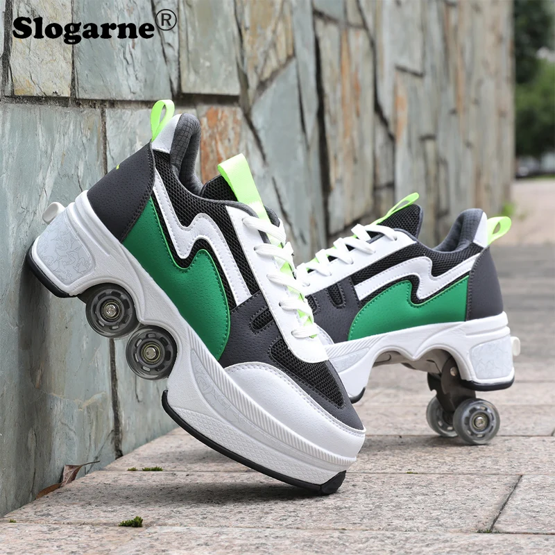 

Deformation Wheel Skates Kid's Roller Skate Shoes with 4 Wheels Children Casual Deform Parkour Runaway Sneakers Boy Rounds Walk