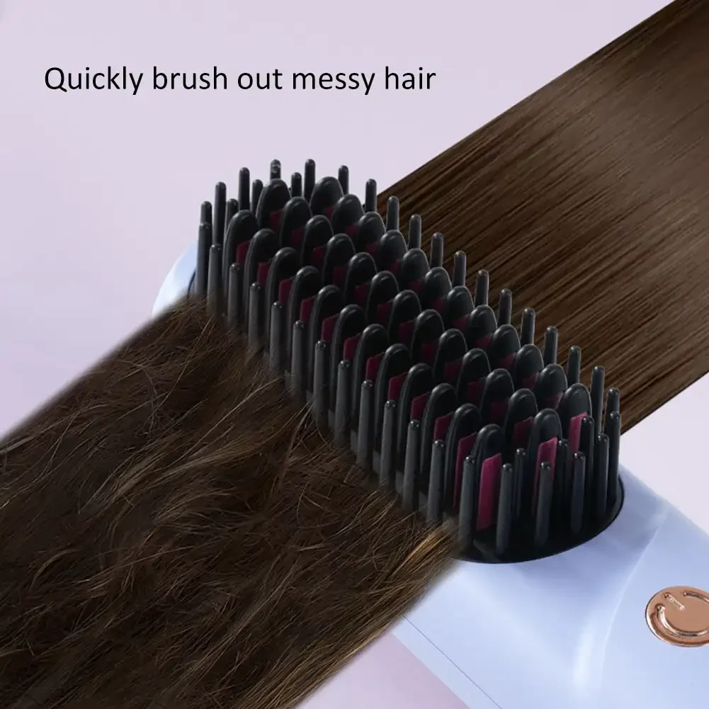 فرشاة فرد الشعر USB قابلة للشحن اللاسلكي الأيونات السالبة فرشاة ساخنة الكهربائية رقيق مجعد تصفيف الشعر وفك تشابك الشعر