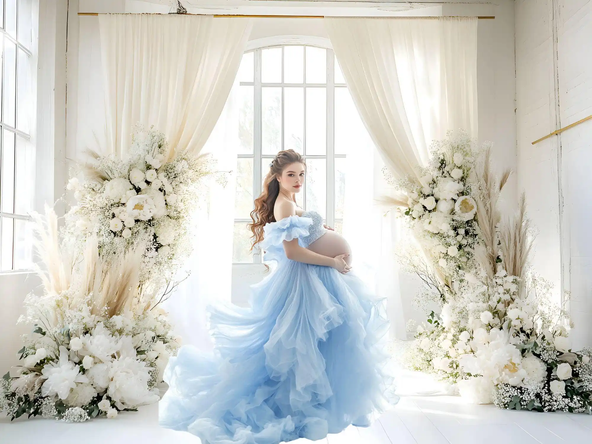 Fondo de fotografía Mehofond Boho blanco habitación ventanas Floral cumpleaños boda maternidad retrato decoración telón de fondo estudio fotográfico