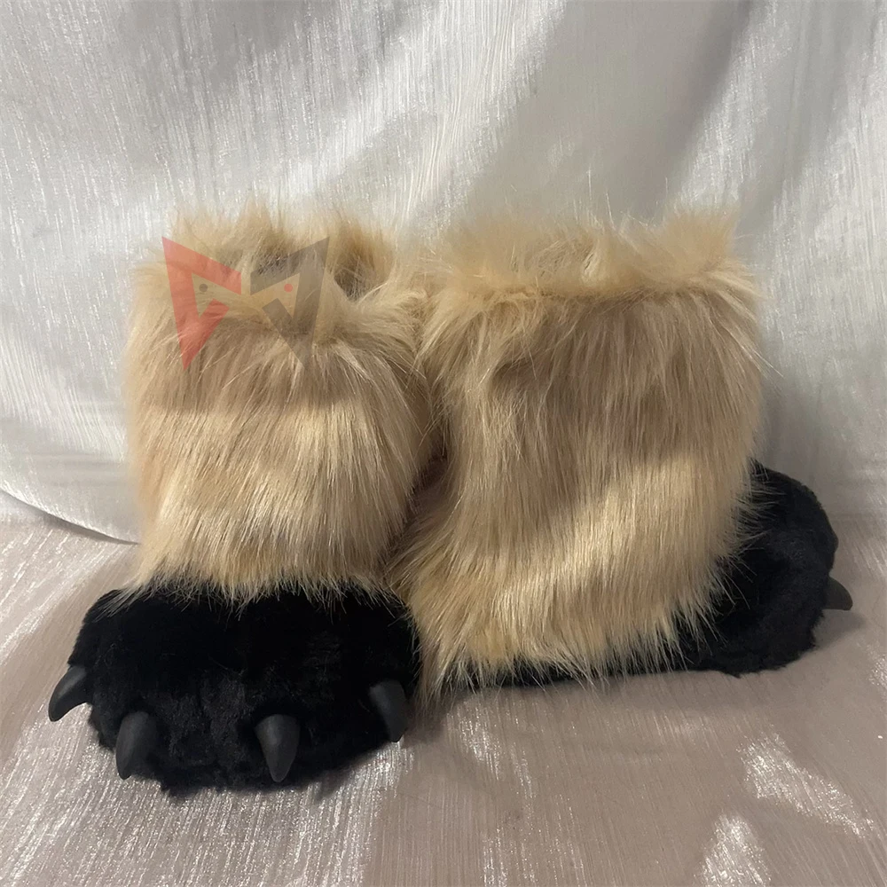 Fursuit Cat Paw Claw Furry Fandom Gloves Shoes Foot Cover Brown Black Color Beast Cosplay Costume Accessories Custom Made