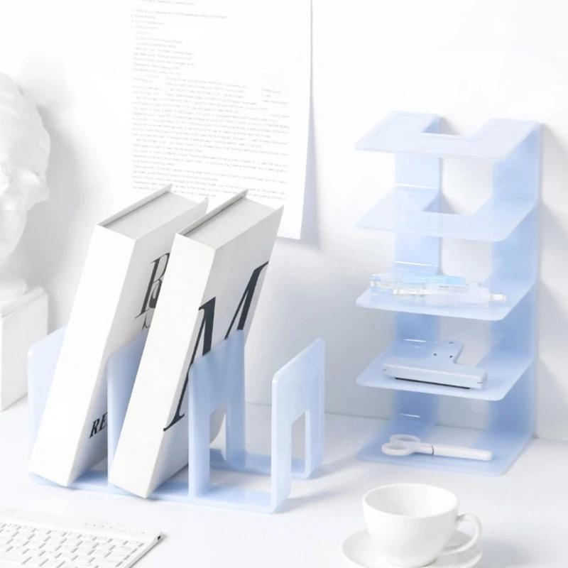 

Multifunction Acrylic Book Stand Desktop Organizer Standing Desktop Bookshelf Office Hoome Desk Storage Box Gifts