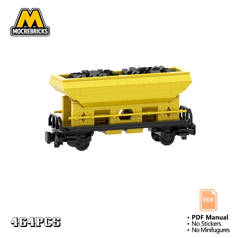 MOC 8w Railway Maintenance Flatcar Building Blocks European Construction Service Train Wagon Bricks Toy Gift For Adults Kids