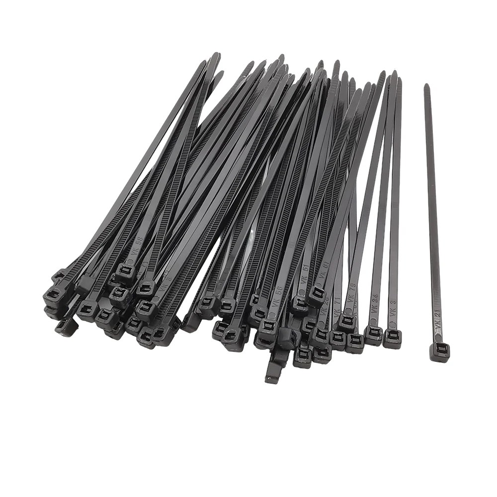 100Pcs Black Plastic Nylon Cable Ties Self-Locking Zip Ties Fastening Ring Home Office Cable Tie Zip Width 1.8mm 2.5mm 3.5mm