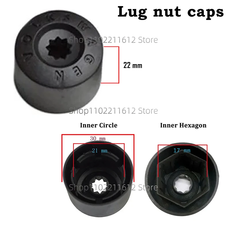 Car Wheel Hub Nut Bolt Cover for VW  Polo Tiguan Golf MK4 Passat B6 CC Seat Leon Ibiza Tyre Screws Cap Auto Exterior Accessories