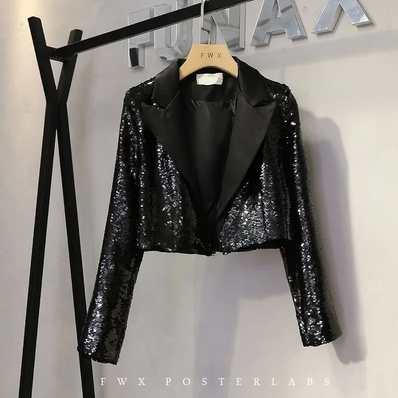 Sequin Blazer New Fashion Spring Fashionable And Trendy Blazer For Women With Sparkling Design Slimming Effect For Autumn