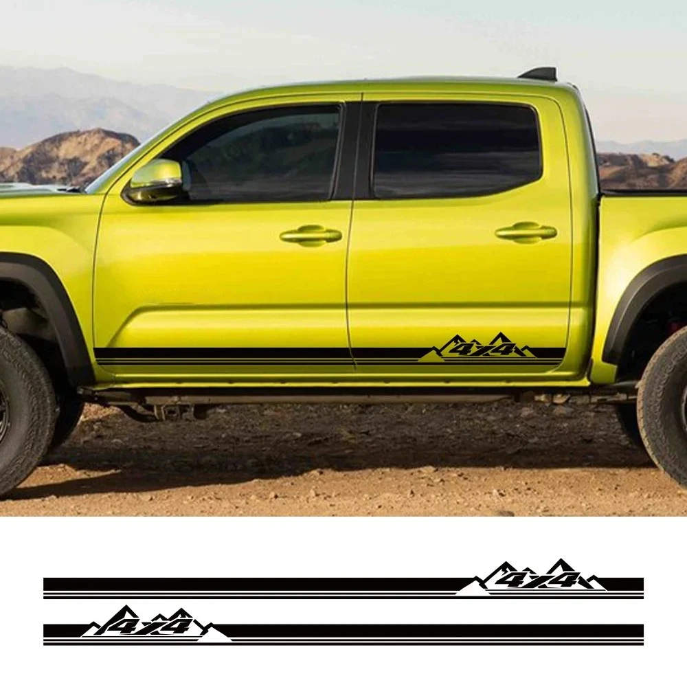 2PCS Car Body Side Stickers 4X4 Off Road For Pickup Trucks TRD Tacoma Sports Vinyl Decals Auto Exterior Decoration Accessories