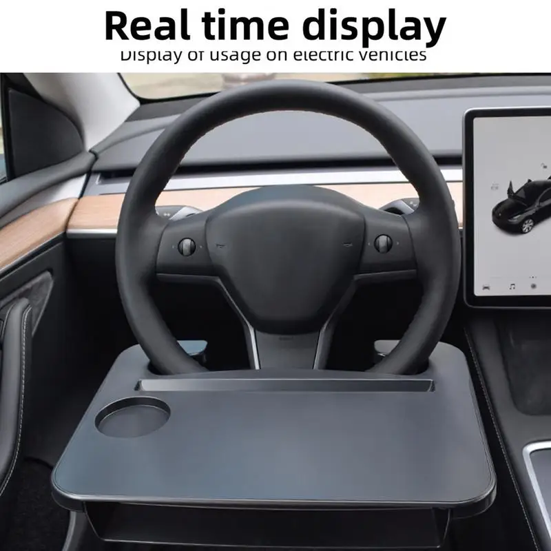 Car Steering Wheel Portable Car Laptop Desk Steering Wheel Desk Eat With Cup Holder & Relax In Style Car Dinner Plate & Storage