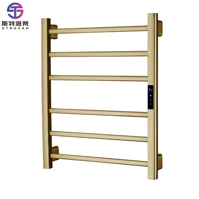 

Smart Electric Towel Rack Digital Display Constant Temperature Stainless Steel Carbon Fiber Bathroom Heated Rack