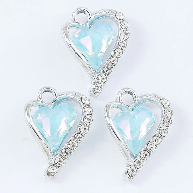 

Duarte 20Pcs/Lot Delicate Crystal Love Heart Charms Pendants for Jewelry Making DIY Necklaces Earrings Bracelet Accessories Gift