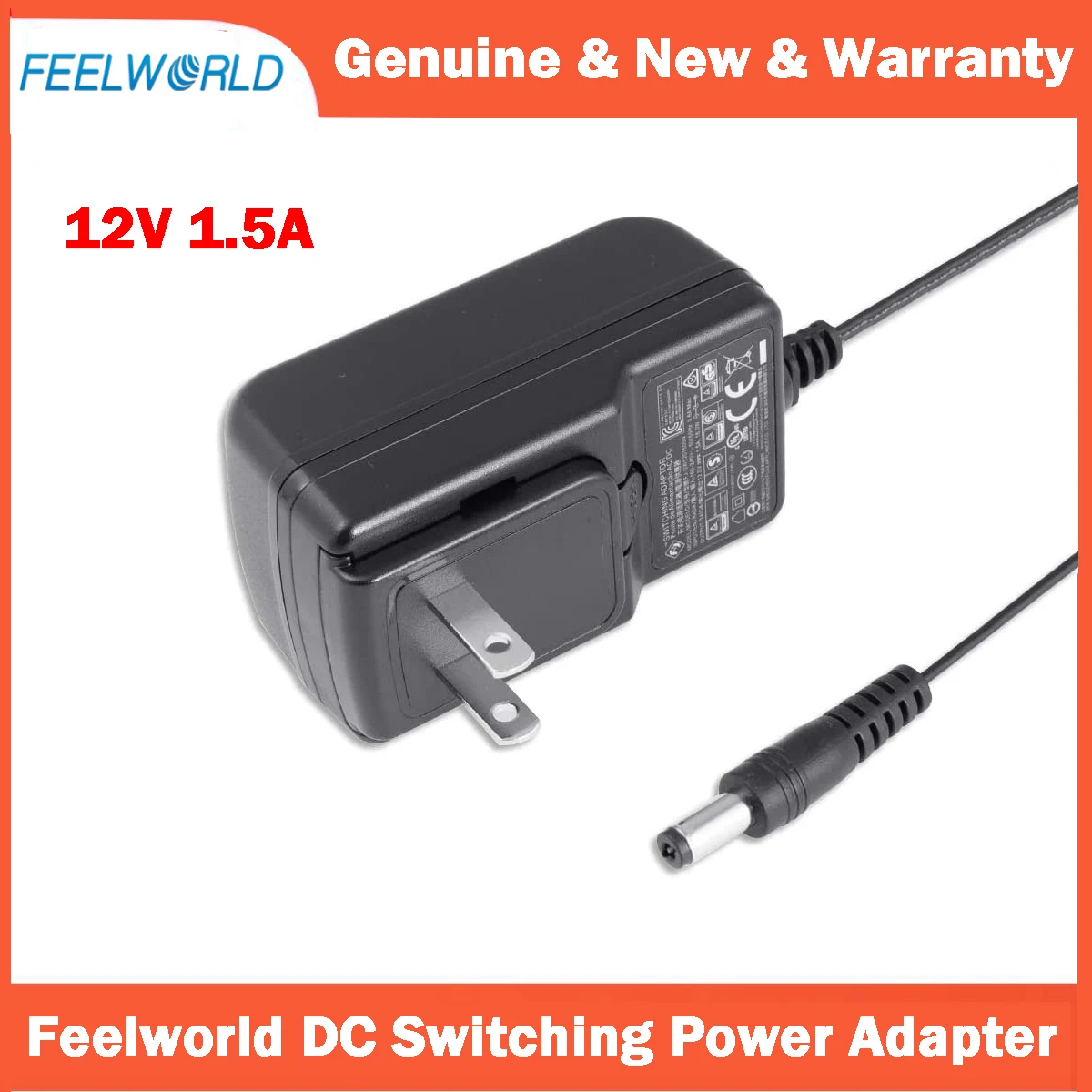 Adaptador de Alimentação de Comutação Feelworld, DC 12V, 1.5A, 100V-240V, AC 50Hz, 60Hz, F6 Plus, V2, F5 PRO, V4, F570, T7, FW759