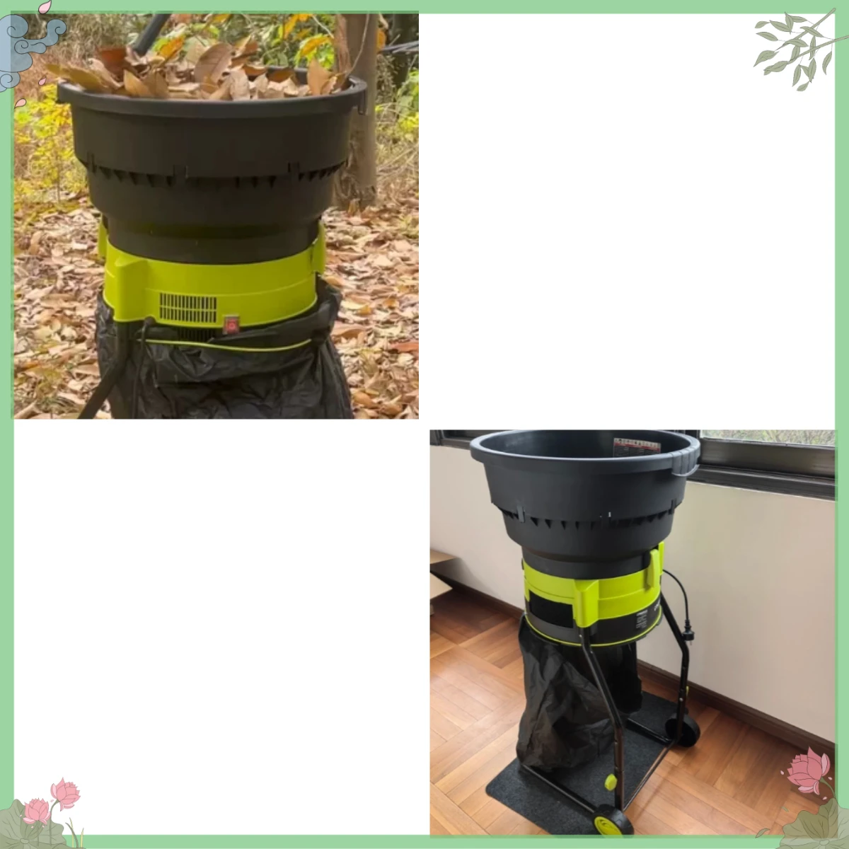 Professional 2500W portable electric garden leaf crusher, household silent composting machine